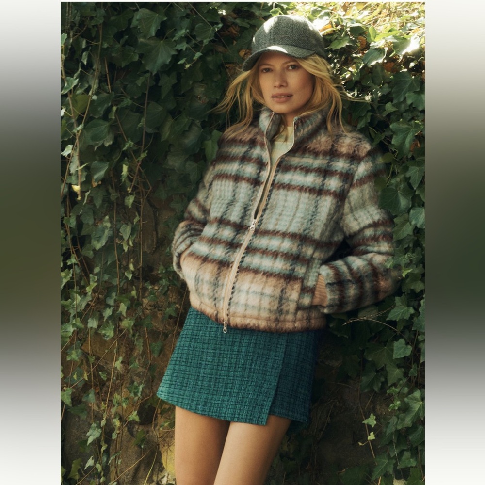 Anthropologie plaid coat